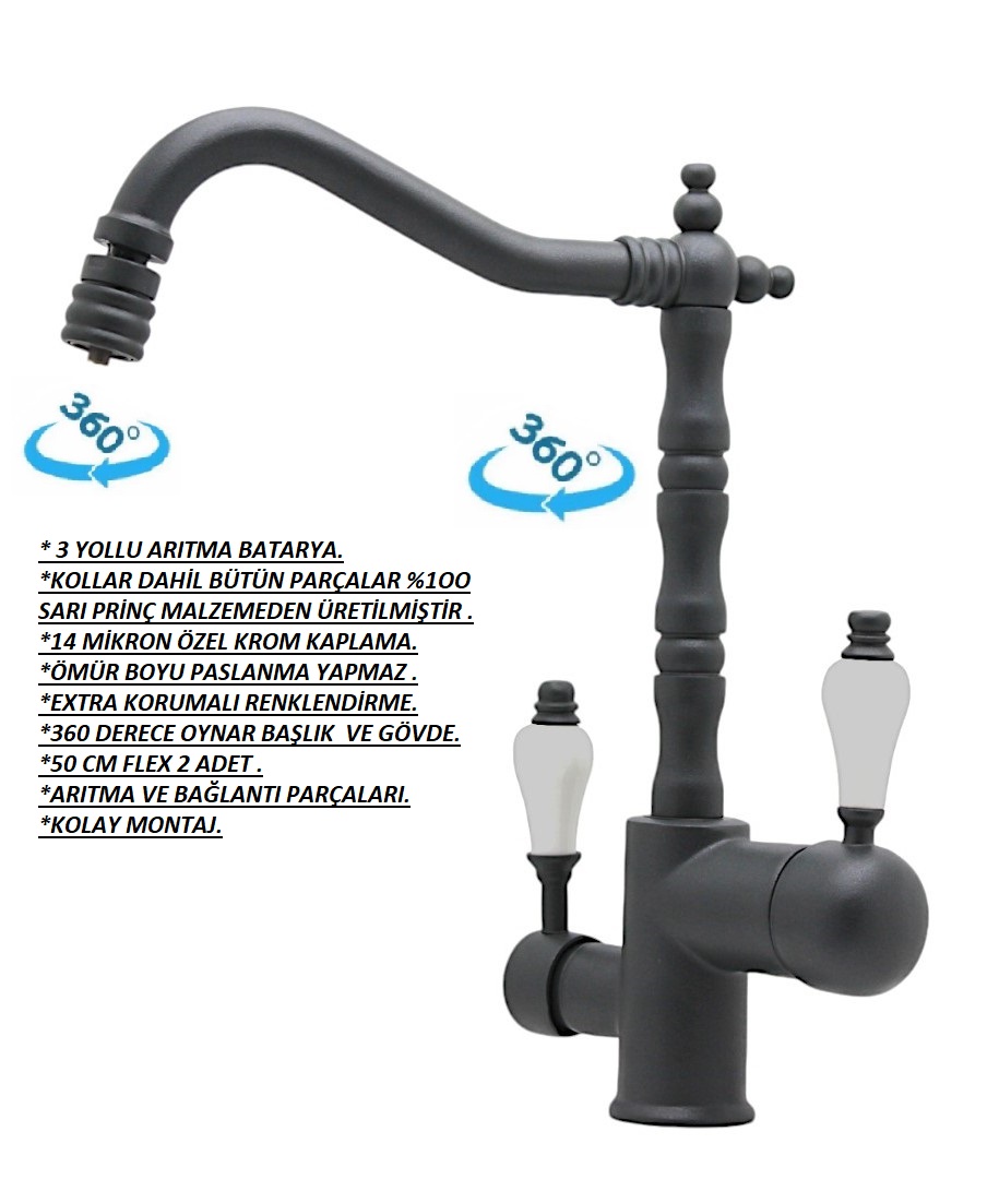 ANTİK ARITMA ANTRASİT EVYE BATARYASI