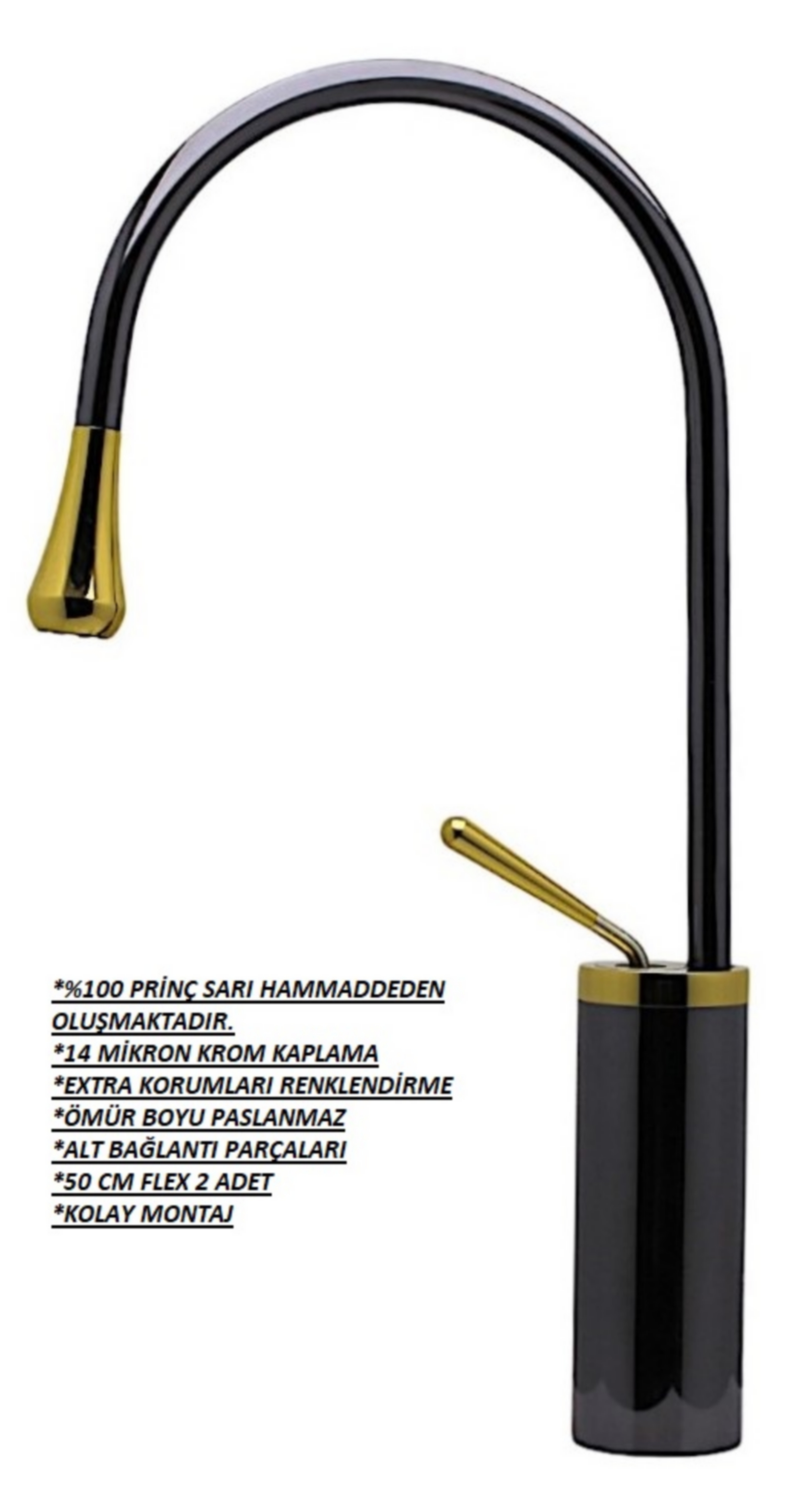 Class damla füme yüksek çanak lavabo batarya