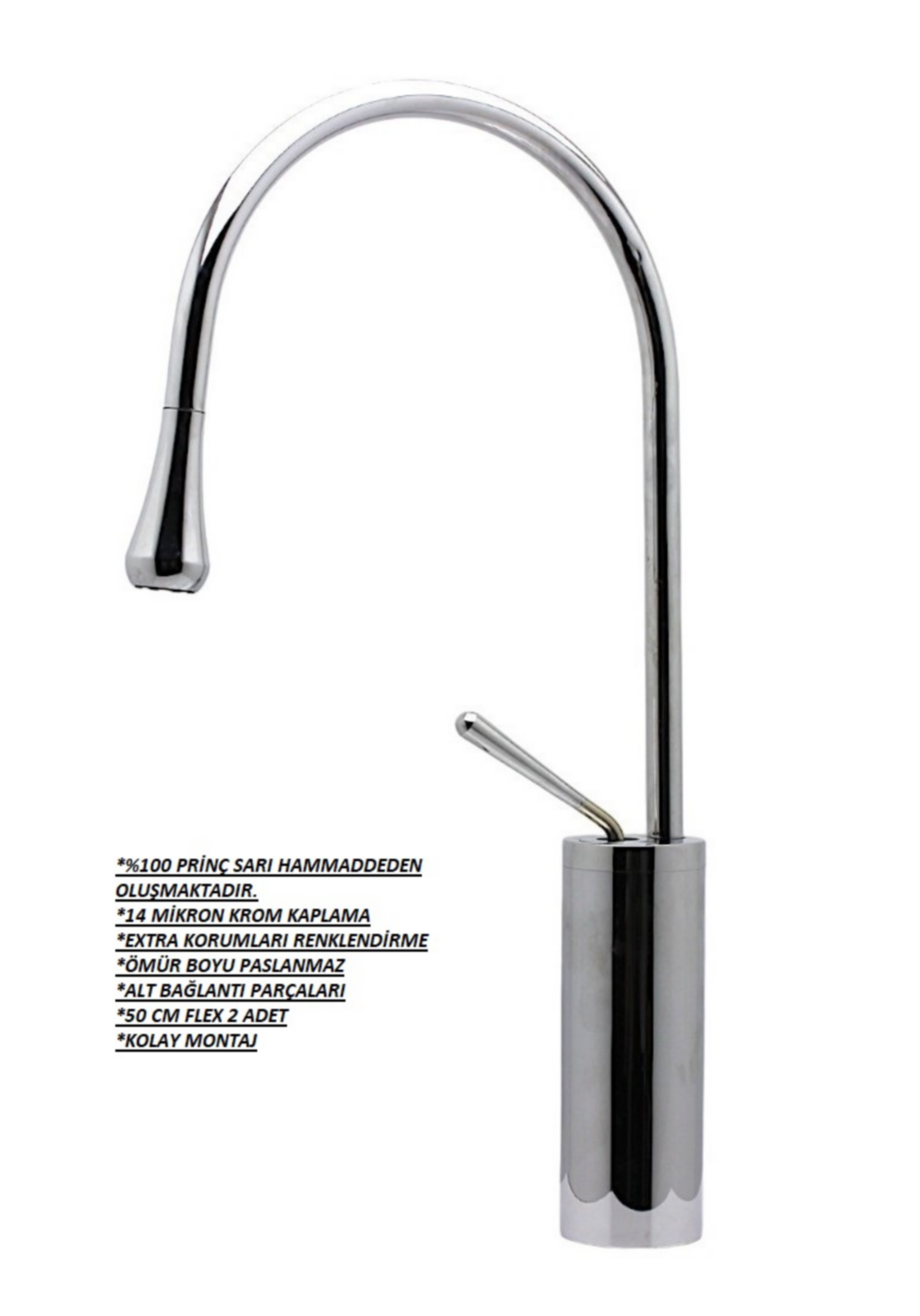 Class damla krom yüksek çanak lavabo batarya