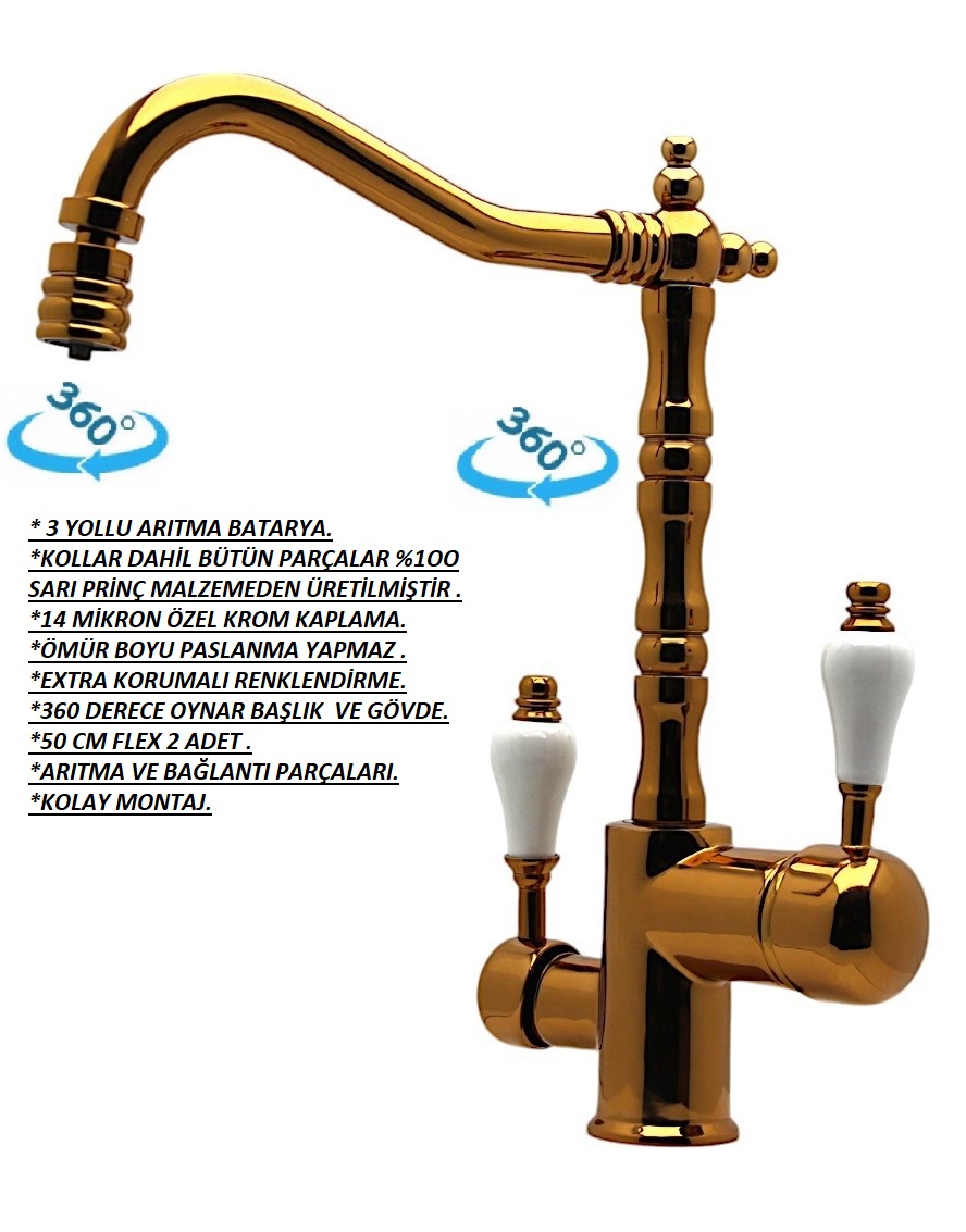 Antik Arıtma Rose Bakır Evye Bataryası
