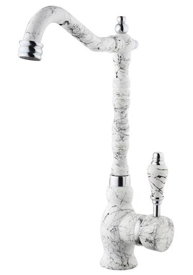 MUTFAK Beyaz Mermer Desenli Evye Bataryası