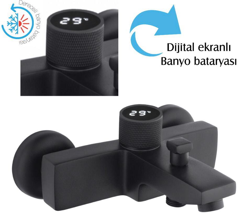 CLASS SİYAH DİJİTALLİ BANYO BATARYASI
