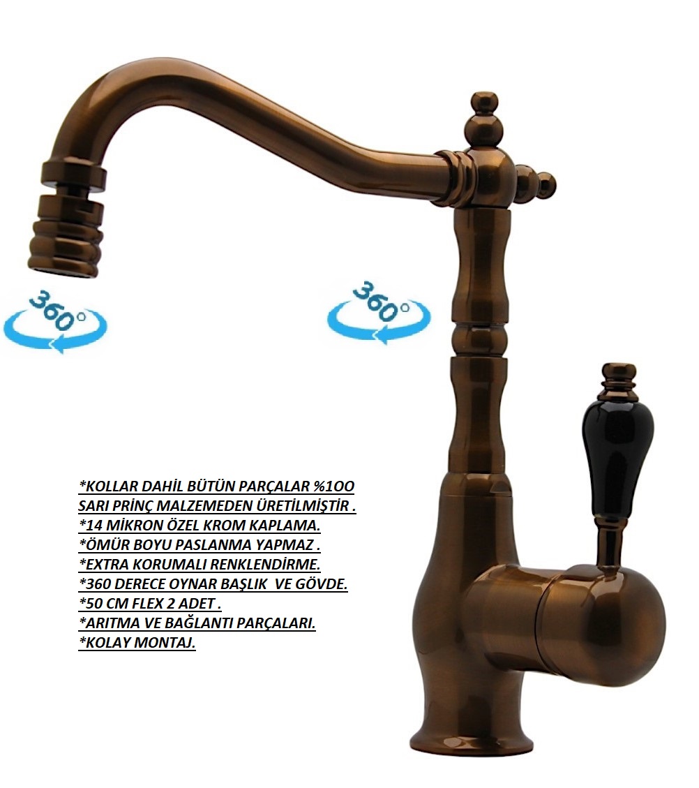 BANYO LAVABO KISA MAT BAKIR  BATARYA